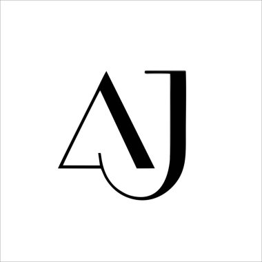 Şirket isminiz ve kimliğiniz için AJ harf logo tasarımını yazdırın