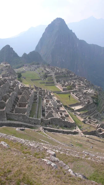 Machu Picchu View Peru América Del Sur Andes Foto Alta — Foto de Stock