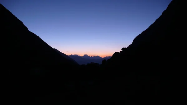 Силуэт Заката Горы Перу Боливия Высокое Качество Фото — стоковое фото