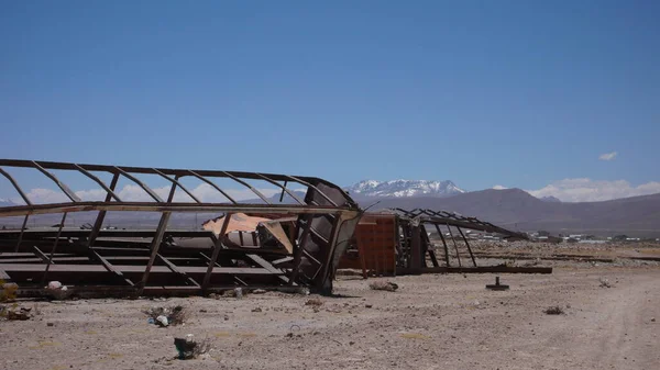 Atacama Dessert Bolivia Blue Sky的旧机车 高质量的照片 — 图库照片