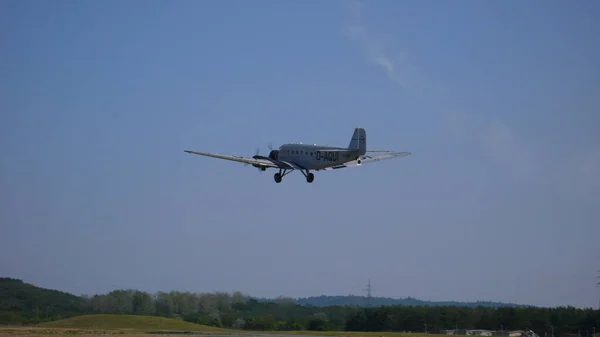 Junkers Flygplan Silver Propeller Sternmotor Daqui Högkvalitativt Foto — Stockfoto