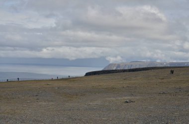 Nordcap Nordkapp Norveç Kutup Dairesi İskandinavya. Yüksek kalite fotoğraf