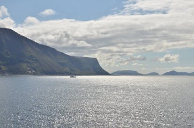 Norveç 'in güneyindeki Norveç kıyıları. Yüksek kalite fotoğraf