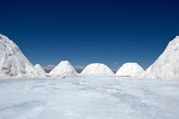 Salt lake Salar de Uyuni in Bolivia salt production. High quality photo