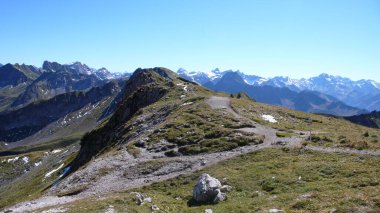 Hindelanger Klettersteig Dağcılık Kaya Bavyera tırmanmak. Yüksek kalite fotoğraf