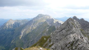 Hindelanger Klettersteig Dağcılık Kaya Bavyera tırmanmak. Yüksek kalite fotoğraf