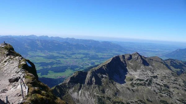 Hindelanger Klettersteig Alpinizm Alpinizm Skała Wspinaczka Bavaria Wysokiej Jakości Zdjęcie — Zdjęcie stockowe