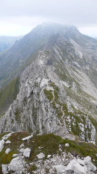 Hindelanger Klettersteig Mountain Alpinism Rock Climb Bavaria High Quality Photo — Stock Photo, Image