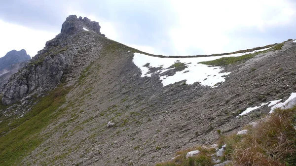 Hindelanger Klettersteig Mountain Alpinism Rock Climbing Bavaria Dalam Bahasa Inggris — Stok Foto