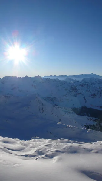 Kaprun Oostenrijk Skiën Wintersport Alpen European Blue Sky Sunny Hoge — Stockfoto
