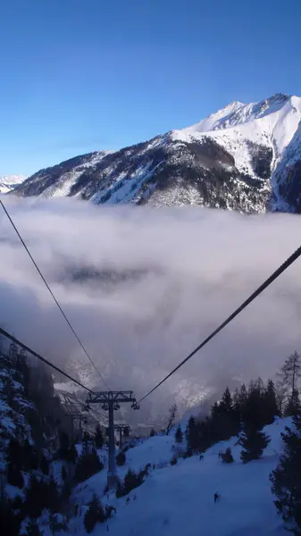 Seilbahn Lift Kaprun Zell See Austria Esquí Wintersport Alpes Blue —  Fotos de Stock