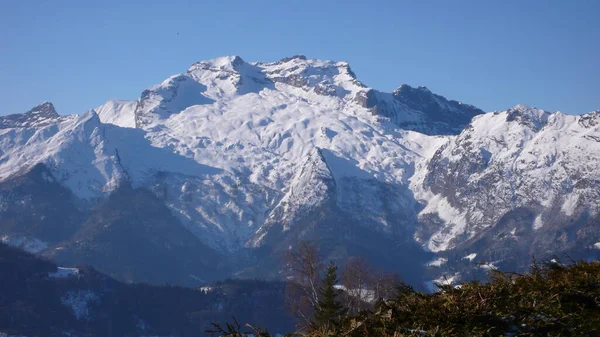 Panaorama Clusaz França Ski Blue Ski Piste Holiday Alps Foto — Fotografia de Stock