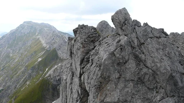 Гора Гінделангер Клеттерштайг Альпінізм Рок Піднімається Баварію Фотографія Високої Якості — стокове фото