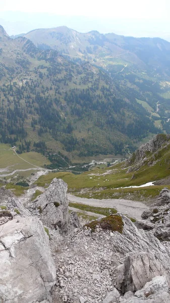 Hindelanger Klettersteig Montaña Alpinismo Escalada Roca Bavaria Foto Alta Calidad — Foto de Stock