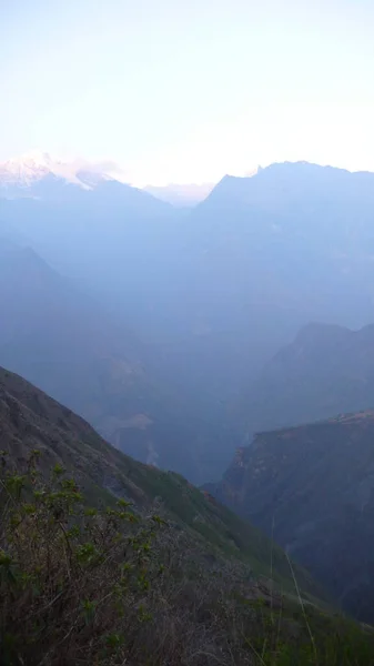 Andes Mountains Valley Clouds Фотографія Високої Якості — стокове фото