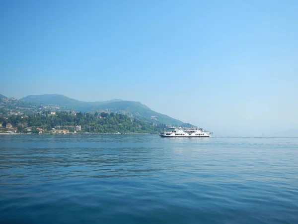 Lago Maggiore Lake Blue Olaszország Alpok Európai Kiváló Minőségű Fénykép — Stock Fotó