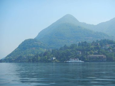 Lago Maggiore Gölü Mavi İtalya Avrupa Alpleri. Yüksek kalite fotoğraf