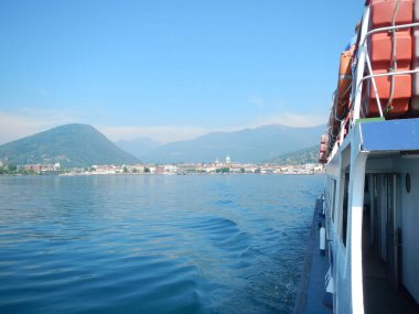 Lago Maggiore Gölü Mavi İtalya Avrupa Alpleri. Yüksek kalite fotoğraf