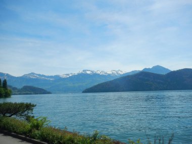 Lago Maggiore Gölü Mavi İtalya Avrupa Alpleri. Yüksek kalite fotoğraf