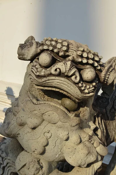 Stone Gargoyl Demon Dragon Bangkok Tempel Thailand Boeddhisme Hoge Kwaliteit — Stockfoto