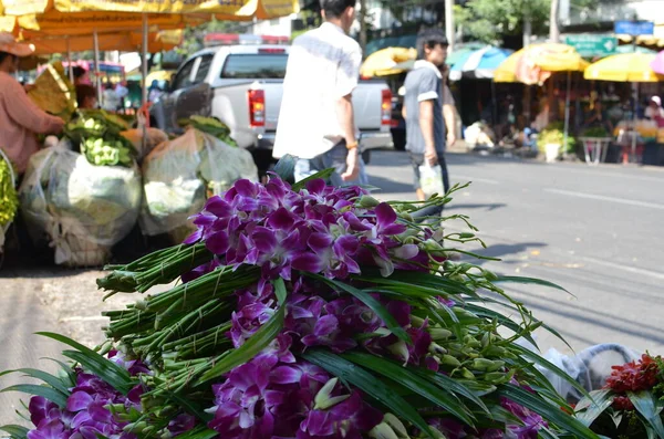 Цветочный Рынок Бангкока Окрашен Цветочный Цвет Высокое Качество Фото — стоковое фото