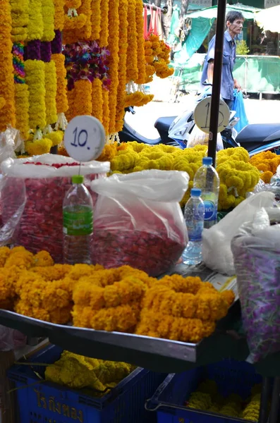 Цветочный Рынок Бангкока Окрашен Цветочный Цвет Высокое Качество Фото — стоковое фото