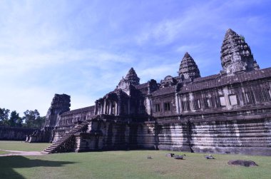 Angkor Wat Kamboçya tarihi Khmer tapınağını mahvediyor. Yüksek kalite fotoğraf