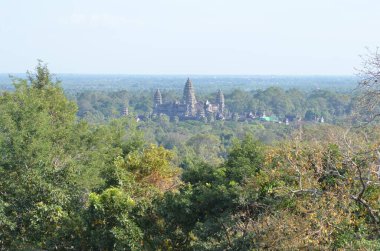 Angkor Wat Kamboçya tarihi Khmer tapınağını mahvediyor. Yüksek kalite fotoğraf