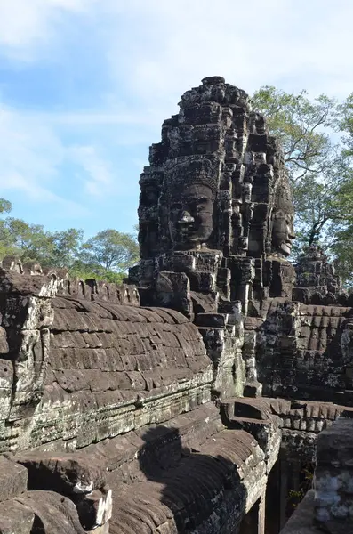 Angkor Wat Kamboçya Kulesi Tarihi Khmer Tapınağını Mahvediyor Yüksek Kalite — Stok fotoğraf