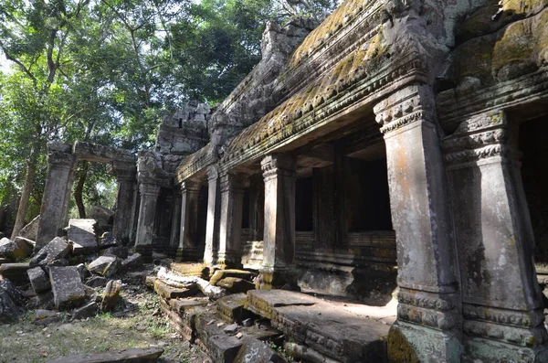 Pilar Angkor Wat Camboja Arruinar Templo Khmer Histórico Foto Alta — Fotografia de Stock