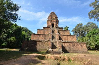 Angkor Wat Kamboçya tarihi Khmer tapınağını mahvediyor. Yüksek kalite fotoğraf