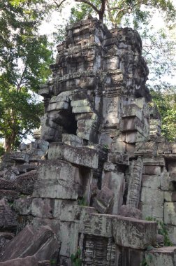 Angkor Wat Kamboçya tarihi Khmer tapınağını mahvediyor. Yüksek kalite fotoğraf