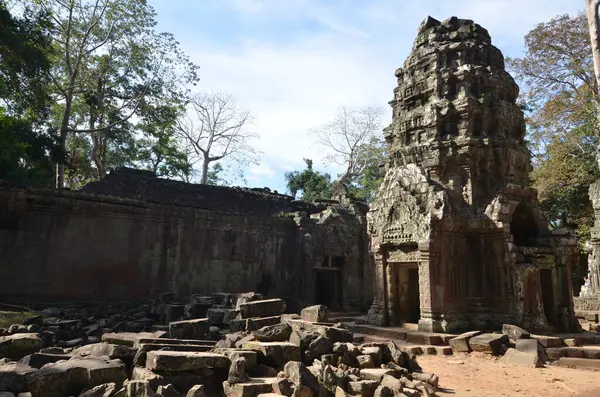 Torre Angkor Wat Camboja Arruinar Templo Khmer Histórico Foto Alta — Fotografia de Stock