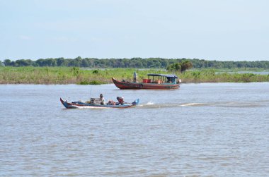 Kamboçya 'da balıkçı Mekong Nehri fenomeni. Yüksek kalite fotoğraf