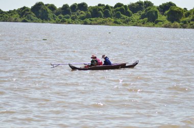 Kamboçya 'da balıkçı Mekong Nehri fenomeni. Yüksek kalite fotoğraf