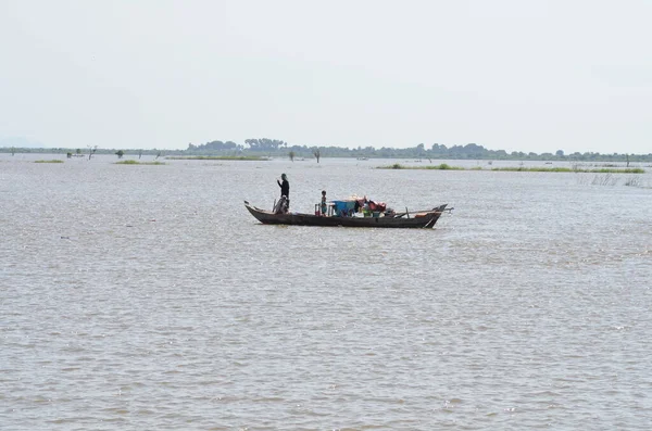 Barcos Pescador Río Mekong Phnom Phen Camboya Foto Alta Calidad — Foto de Stock