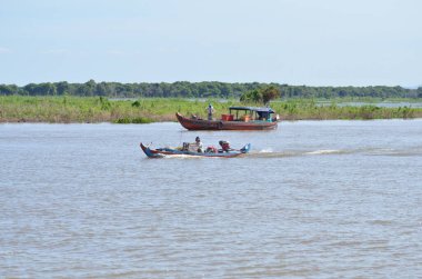 Kamboçya 'da balıkçı Mekong Nehri fenomeni. Yüksek kalite fotoğraf