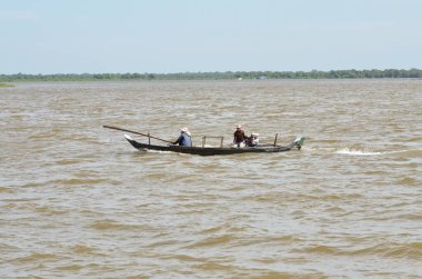 Kamboçya 'da balıkçı Mekong Nehri fenomeni. Yüksek kalite fotoğraf