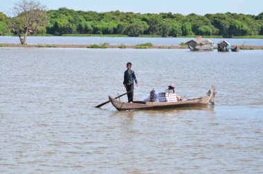 Kamboçya 'da balıkçı Mekong Nehri fenomeni. Yüksek kalite fotoğraf