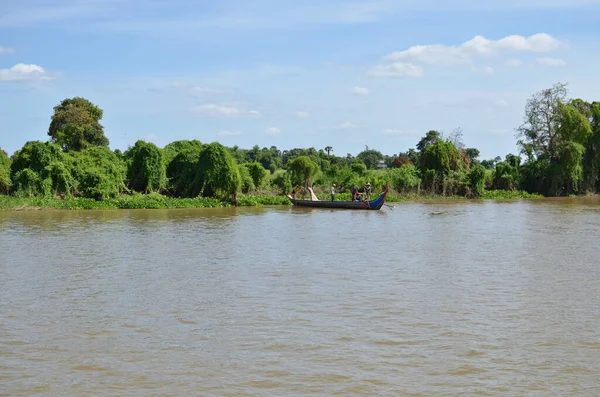 Boats Fisherman Mekong River Phnom Phen Cambodia High Quality Photo — Stock Photo, Image