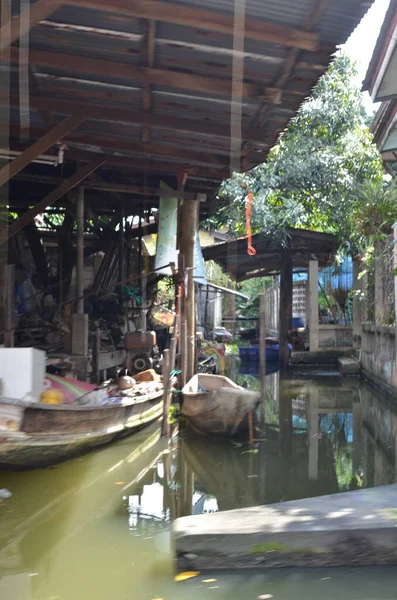 Bangkok Houses Canal Colorfull Water River Asian Culture High Quality — Stock Photo, Image