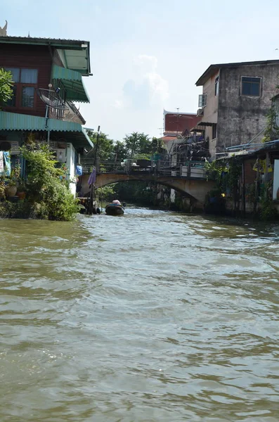 Bangkok Huizen Gracht Kleurrijke Water Rivier Aziatische Cultuur Hoge Kwaliteit — Stockfoto