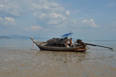 Uzun Kuyruklu Tekne Koh yao Noi Adası Tayland Sahili Panoraması. Yüksek kalite fotoğraf