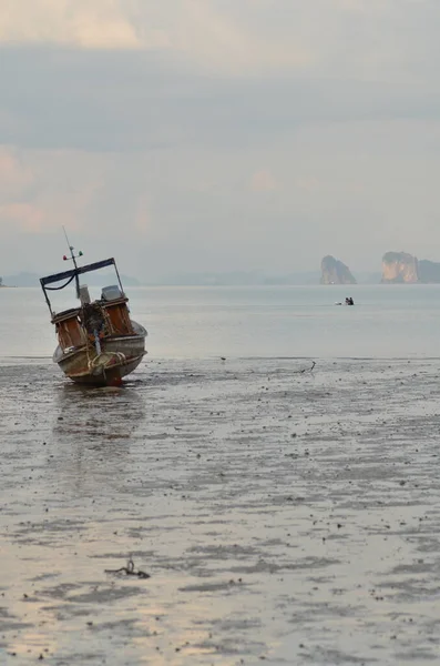 Secco Caduto Longtail Boat Koh Yao Noi Island Thailandia Beach — Foto Stock