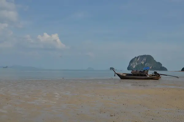 Uzun Kuyruklu Tekne Koh Yao Noi Adası Tayland Sahili Panoraması — Stok fotoğraf