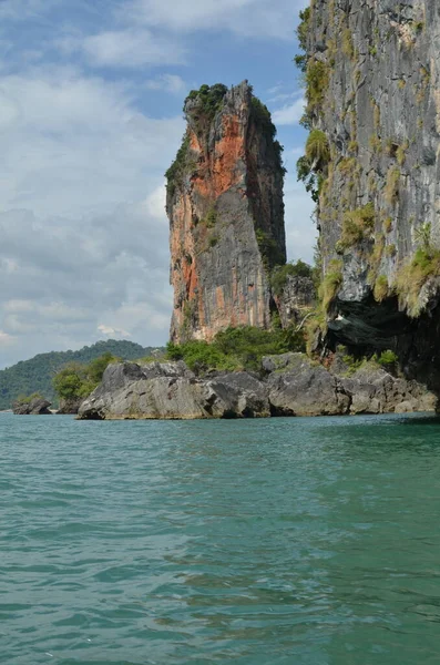 Phi Phi Thailand Roches Bateau Eau Bleue Voyage Photo Haute — Photo