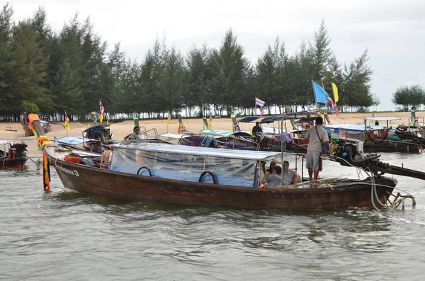 Barca Nel Porto Koh Yao Noi Island Thailand Beach Longtail — Foto Stock