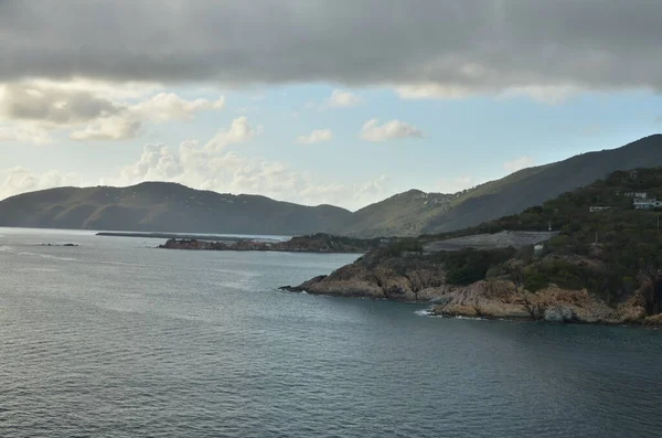 stock image Caribic caribbian sea dark clouds Coast Horizon scenic panorama. High quality photo