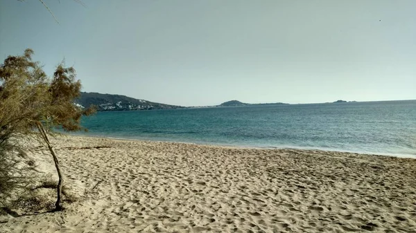 Loneley Beach Paros Greece Mediteranean Island Eegean Фотографія Високої Якості — стокове фото