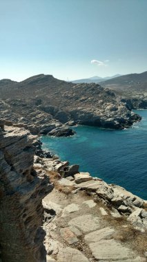 Yunanistan 'ın Akdeniz adası Ege' li berrak Su Paros kıyısı. Yüksek kalite fotoğraf